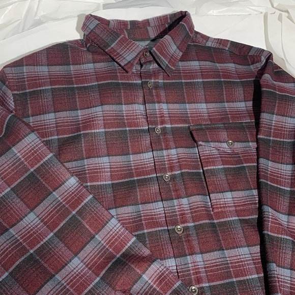 Men’s Swiss Tech Windsor Wine Combo Plaid Heavy Flannel Button Down Shirt 2XL - Picture 1 of 4